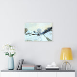 Cart on the Snow Covered Road with Saint-Simeon Farm - Claude Monet Canvas Wall Art