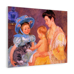 Children Playing With A Cat - Mary Cassatt Canvas