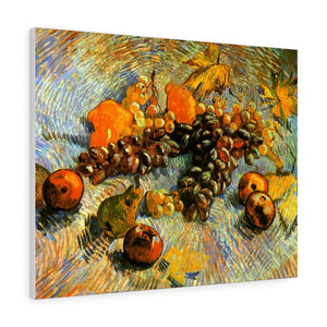 Still Life With Apples Pears Lemons And Grapes - Vincent van Gogh Canvas