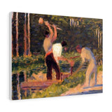 Men Laying Stakes - Georges Seurat Canvas