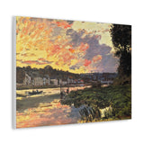 The Seine at Bougival in the Evening - Claude Monet Canvas Wall Art