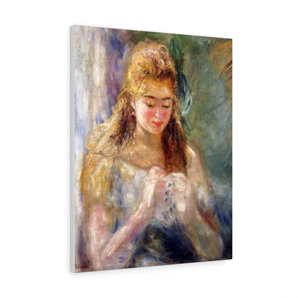 A Needlewoman - Pierre-Auguste Renoir Canvas