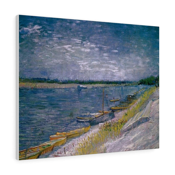 View Of A River With Rowing Boats - Vincent van Gogh Canvas