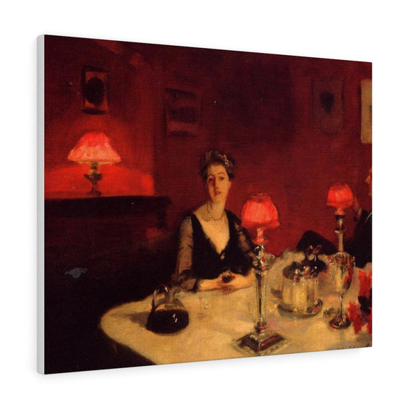 A Dinner Table At Night - John Singer Sargent Canvas