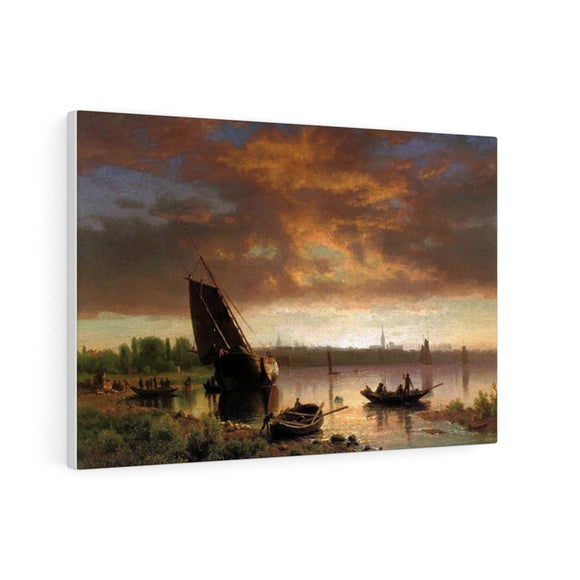 Harbor Scene - Albert Bierstadt Canvas