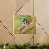 Jumping Dog Schlick - Franz Marc Canvas Wall Art