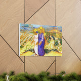 Two Women Crossing the Fields - Vincent van Gogh Canvas Wall Art