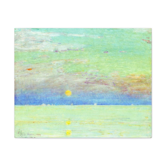 Moonrise at Sunset - Childe Hassam Canvas Wall Art