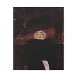 Lady with Hat and Featherboa - Gustav Klimt Canvas Wall Art