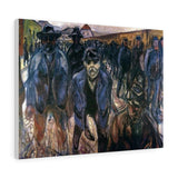 Workers on Their Way Home - Edvard Munch Canvas