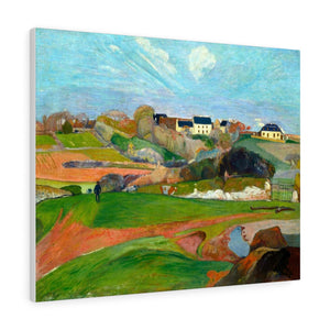 Fields At Le Pouldu - Paul Gauguin Canvas