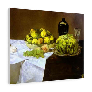 Still life with melon and peaches - Edouard Manet