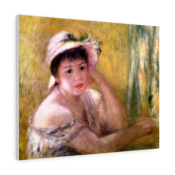 Woman with a Straw Hat - Pierre-Auguste Renoir Canvas