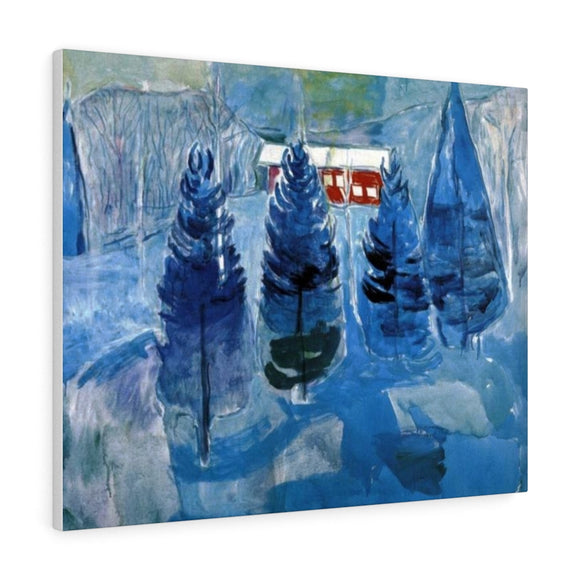 Red House and Spruces - Edvard Munch Canvas