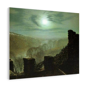 Full Moon behind Cirrus Cloud from the Roundhay Park Castle Battlements - John Atkinson Grimshaw Canvas
