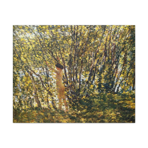 Nude in Sunlilt Wood - Childe Hassam Canvas Wall Art