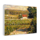 House with Red Roof - Georges Seurat Canvas