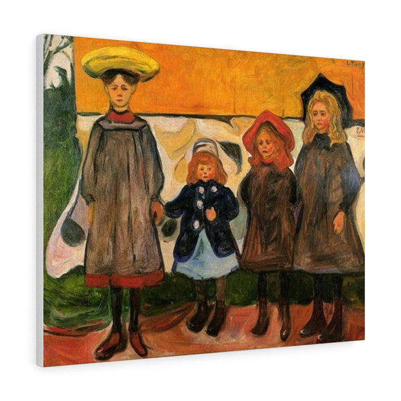Four girls in Arsgardstrand - Edvard Munch Canvas