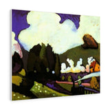 Landscape with a steam locomotive - Wassily Kandinsky Canvas