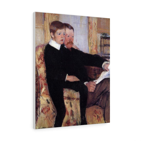 Portrait of Alexander J. Cassat and His Son Robert Kelso Cassatt - Mary Cassatt Canvas