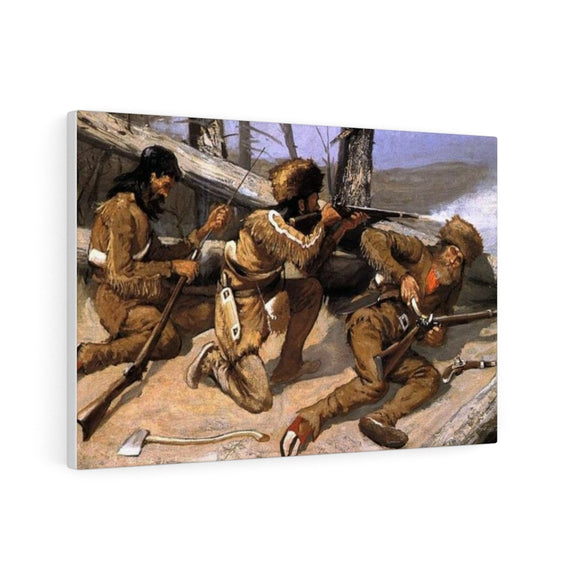 A Brush with the Redskins - Frederic Remington Canvas