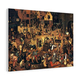 The Fight between Carnival and Lent - Pieter Bruegel the Elder Canvas