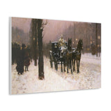 Street Scene with Hansom Cab - Childe Hassam Canvas Wall Art