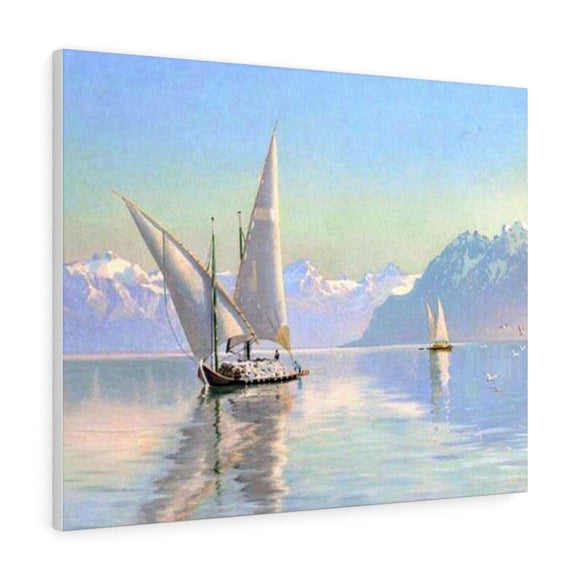View across Lake Geneva, Switzerland -  Peder Mørk Mønsted Canvas