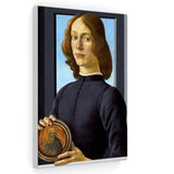 Portrait of a young man holding a medallion - Sandro Botticelli Canvas