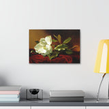 A Magnolia On Red Velvet - Martin Johnson Heade Canvas Wall Art