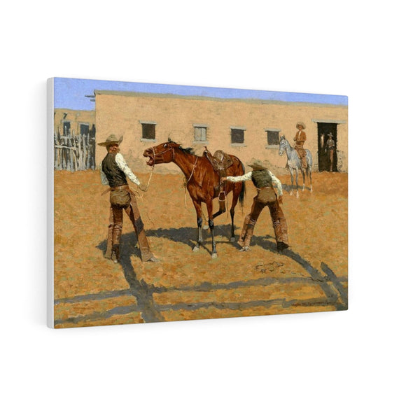 His First Leson - Frederic Remington Canvas