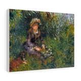 Madame Renoir With A Dog - Pierre-Auguste Renoir Canvas