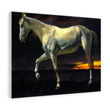 White Horse and Sunset - Albert Bierstadt Canvas