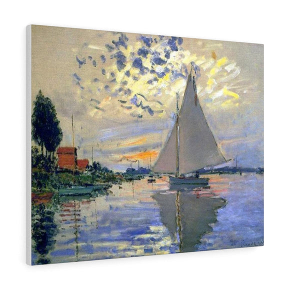 Sailboat at Le Petit-Gennevilliers - Claude Monet Canvas