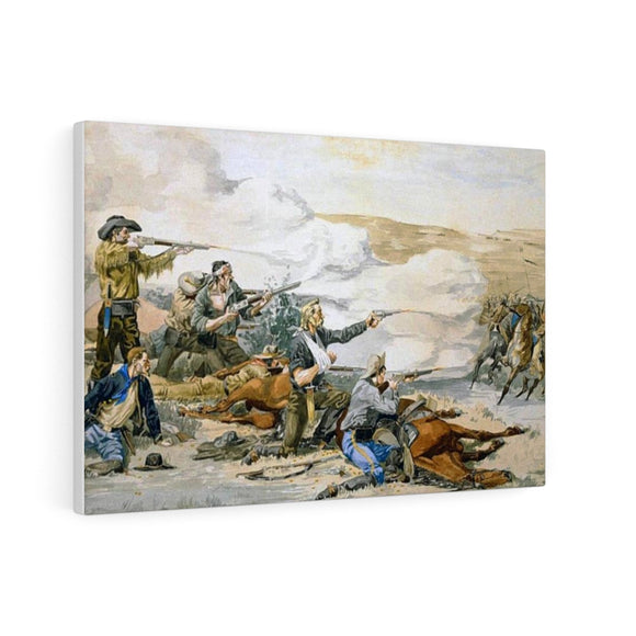 Battle of Beecher's Island - Frederic Remington Canvas