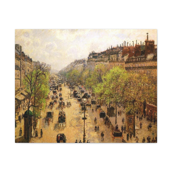 Boulevard Montmartre: Spring - Camille Pissarro Canvas Wall Art
