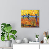 Pollard Willows and Setting Sun - Vincent van Gogh Canvas
