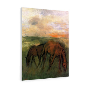 Two Horses in a Pasture - Edgar Degas Canvas