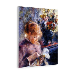 Young Woman Sewing - Pierre-Auguste Renoir Canvas