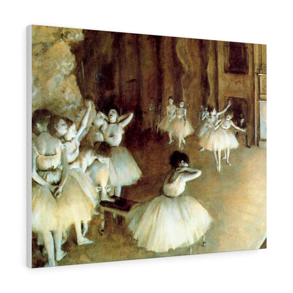The Ballet Rehearsal on Stage - Edgar Degas Canvas