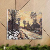 Road at Louveciennes, Melting Snow, Sunset - Claude Monet Canvas Wall Art