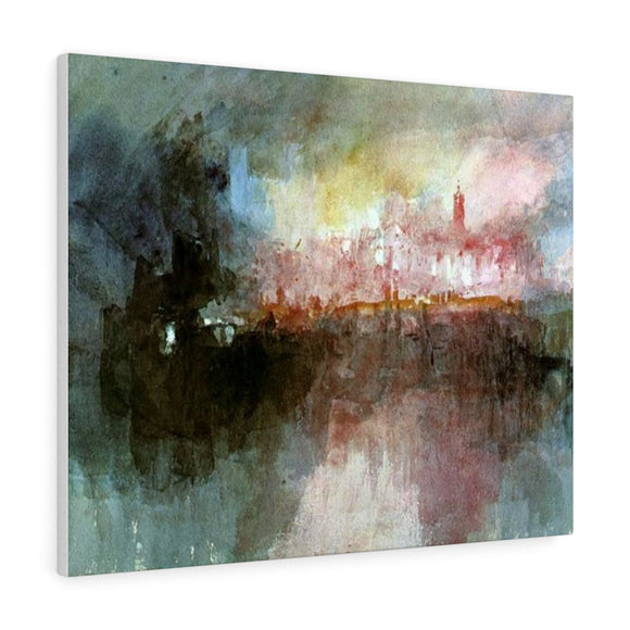 The Burning of the Houses of Parliament - Joseph Mallord William Turner Canvas
