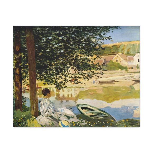 On the Bank of the Seine, Bennecourt - Claude Monet Canvas Wall Art