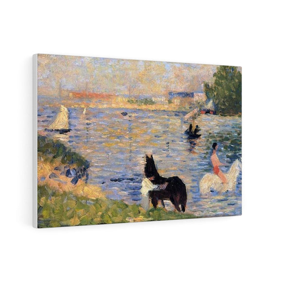 Horses in the Water - Georges Seurat Canvas