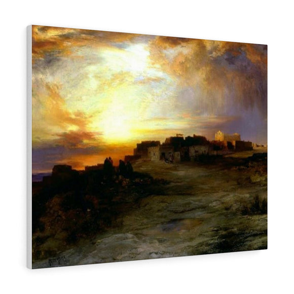 Pueblo at Sunset (Laguna) - Thomas Moran Canvas