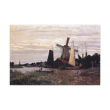 Windmill at Zaandam - Claude Monet Canvas Wall Art