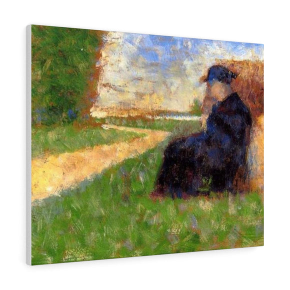 Large Figure in a Landscape - Georges Seurat Canvas