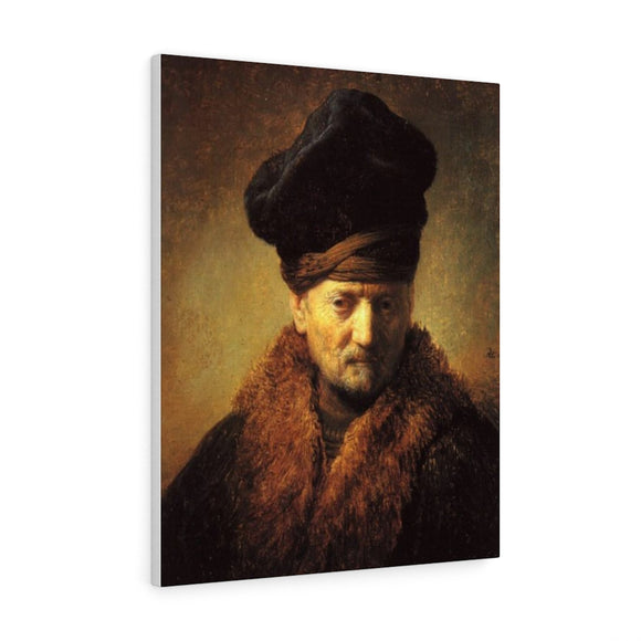 Bust of an Old Man in a Fur Cap - Rembrandt Canvas