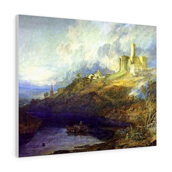 Warkworth Castle, Northumberland; Thunderstorm Approaching at Sunset - Joseph Mallord William Turner Canvas