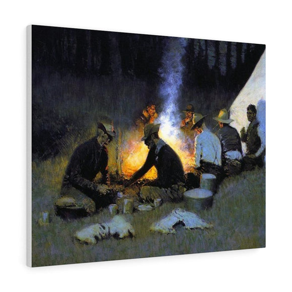 The Hunters' Supper - Frederic Remington Canvas
